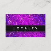 Paarse Glitter Sparkles Haarstylist Makeup Artiest Afsprakenkaartje (Voorkant)