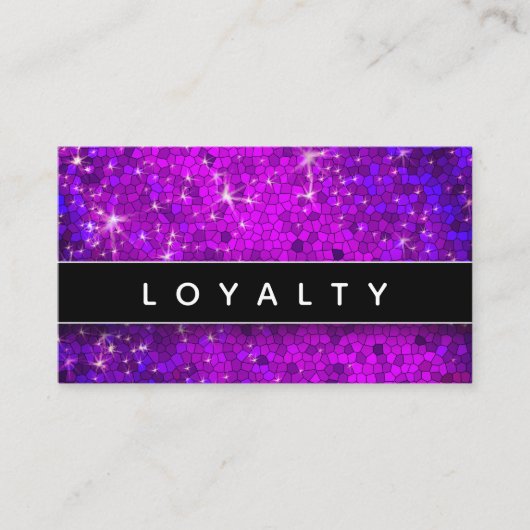 Paarse Glitter Sparkles Haarstylist Makeup Artiest Afsprakenkaartje (Voorkant)