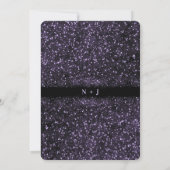 Paarse Glitter Sparkling Lights bruiloft Kaart (Achterkant)