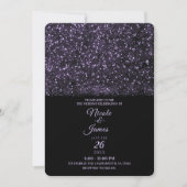 Paarse Glitter Sparkling Lights bruiloft Kaart (Voorkant)