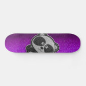 Paarse glitter Sparkly Black White Panda Sparkle Persoonlijk Skateboard (Horizontaal)