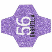 Paarse Glitter Sparkly Kijk Aantal en Naam Voetbal (Enkel)