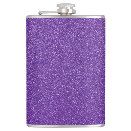 Paarse glitter, sprankeling, glitter achtergrond heupfles (Voorkant)