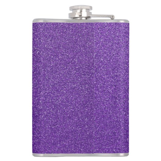 Paarse glitter, sprankeling, glitter achtergrond heupfles (Achterkant)