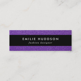 Paarse glitter, sprankeling, glitter achtergrond mini visitekaartje