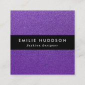 Paarse glitter, sprankeling, glitter achtergrond vierkante visitekaartje (Voorkant)