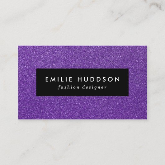 Paarse glitter, sprankeling, glitter achtergrond visitekaartje (Voorkant)