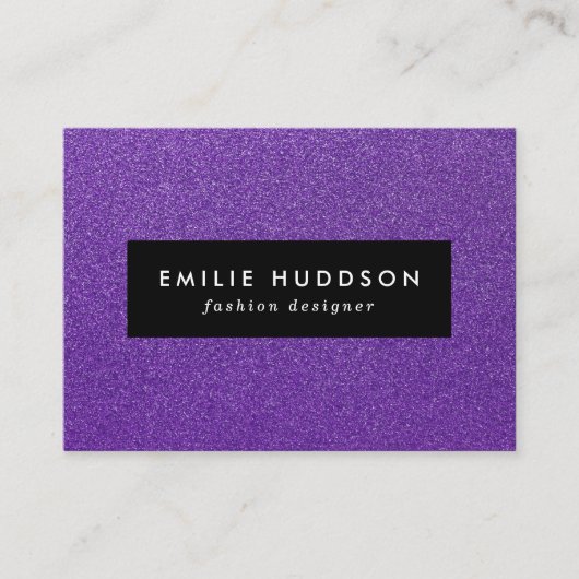 Paarse glitter, sprankeling, glitter achtergrond visitekaartje (Voorkant)