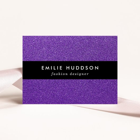 Paarse glitter, sprankeling, glitter achtergrond visitekaartje