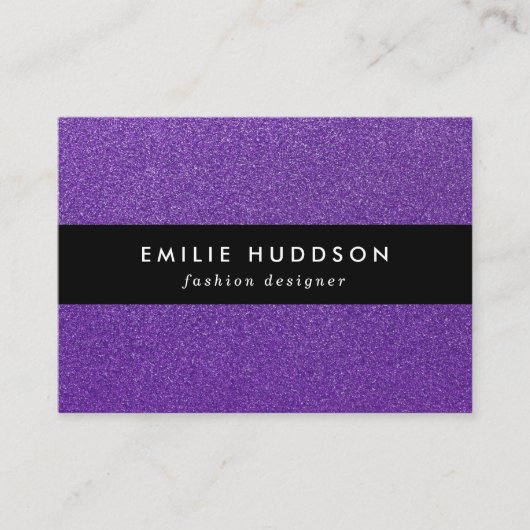 Paarse glitter, sprankeling, glitter achtergrond visitekaartje (Voorkant)