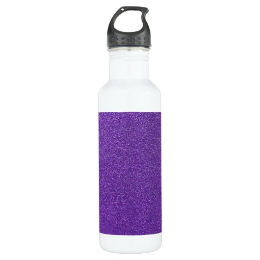 Paarse glitter, sprankeling, glitter achtergrond waterfles (Voorkant)