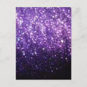 paarse glitter sprankeling glow glans blij briefkaart (Voorkant)