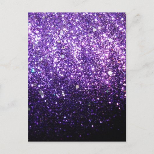 paarse glitter sprankeling glow glans blij briefkaart (Voorkant)