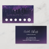 Paarse Glitter steekt de schoonheid van Salon en S Klantenkaartje (Voorkant / Achterkant)