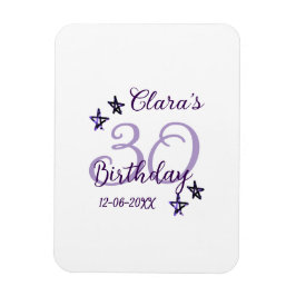 Paarse glitter sterren 30ste verjaardag moderne re magneet