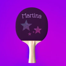 Paarse Glitter sterren gepersonaliseerd pingpongpe