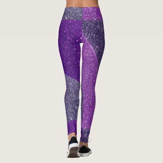 Paarse glitter stijl leggings