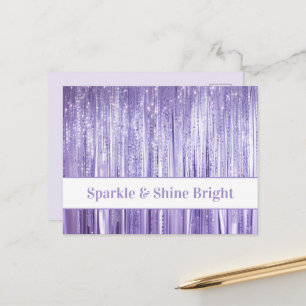 Paarse Glitter Strepen Briefkaart