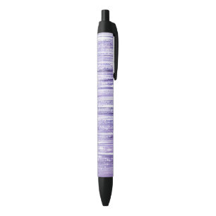 Paarse Glitter Strepen Zwarte Inkt Pen