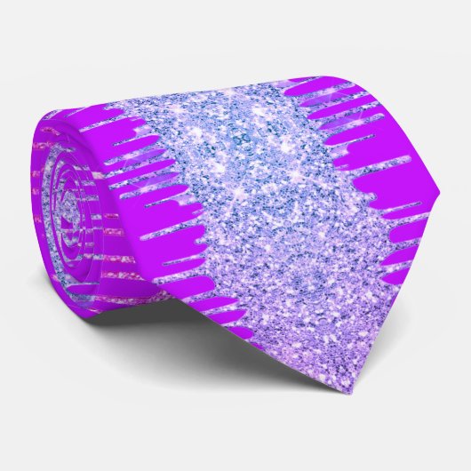 Paarse Glitter-Stropdas Stropdas (Opgerold)