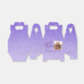 Paarse Glitter Sweet 16 Foto Bedankdoosjes (Uitgevouwen)