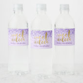 Paarse Glitter, Sweet 16 Waterfles Etiket (Flessen)