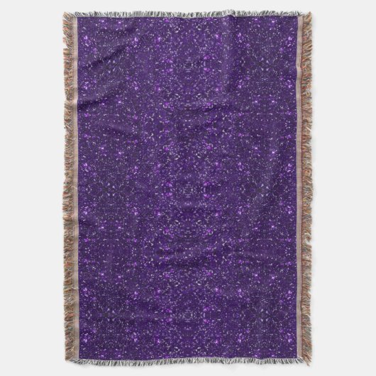 Paarse Glitter Throw Blanket Deken (Voorkant Verticaal)