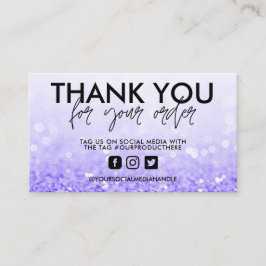 Paarse Glitter Trendy Salon Dank u Visitekaartje