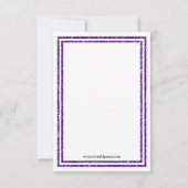 Paarse Glitter Trim - 3x5 Bridal Shower Invitation Kaart (Achterkant)