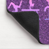 Paarse Glitter Turnen Muismat (Hoek)