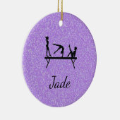 Paarse Glitter Turnen Ornament (Rechts)