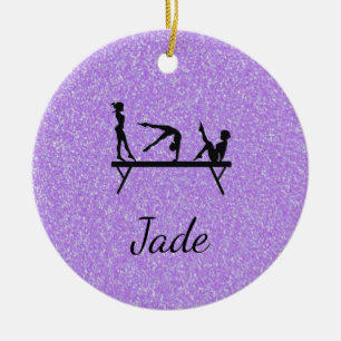Paarse Glitter Turnen Ornament