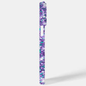 Paarse Glitter Turquoise Glam Girly Signature Case-Mate iPhone Case (Achterkant / Rechts)