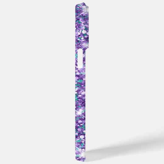 Paarse Glitter Turquoise Glam Girly Signature Case-Mate iPhone Case (Achterkant / Rechts)