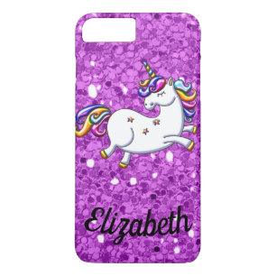 Paarse Glitter Unicorn iPhone 8/7 Plus Hoesje