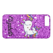 Paarse Glitter Unicorn Case-Mate iPhone Case (Achterkant (Horizontaal))