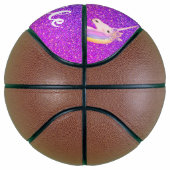 Paarse Glitter Unicorn Girls Monogram op persoonli Basketbal (Rechts)