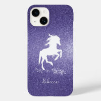 Paarse Glitter Unicorn Hoesje-Mate iPhone Case