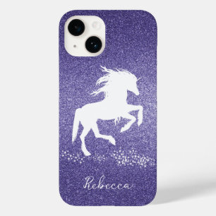 Paarse Glitter Unicorn Hoesje-Mate iPhone Case