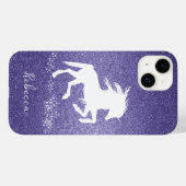 Paarse Glitter Unicorn Hoesje-Mate iPhone Case (Achterkant (horizontaal))