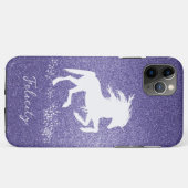 Paarse Glitter Unicorn Hoesje-Mate iPhone Case (Achterkant (horizontaal))