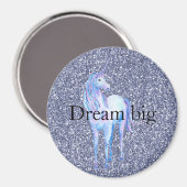 Paarse Glitter Unicorn Magneet (Voorkant / Achterkant)