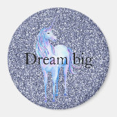 Paarse Glitter Unicorn Magneet (Voorkant)