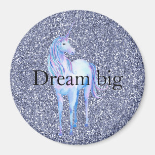 Paarse Glitter Unicorn Magneet