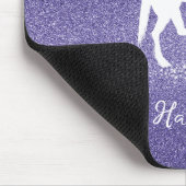 Paarse Glitter Unicorn Muismat (Hoek)