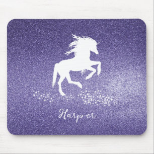 Paarse Glitter Unicorn Muismat