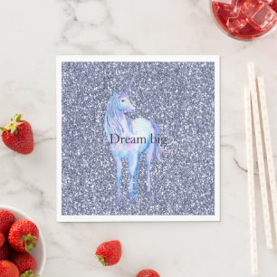 Paarse Glitter Unicorn Servet