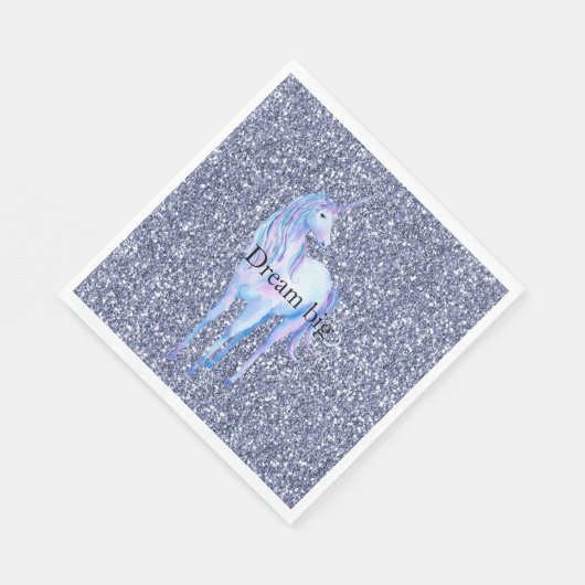 Paarse Glitter Unicorn Servet (Hoek)