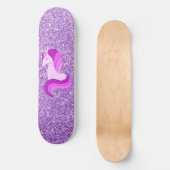 Paarse glitter Unicorn Skateboard Deck (Voorkant)