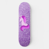 Paarse glitter Unicorn Skateboard Deck (Voorkant)